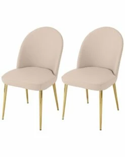 Pangea Home Gold Vera Set Of 2 Chairs Accent Chairs