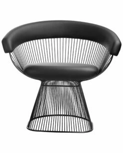 Pangea Home Ivy Chair Black Faux Leather Accent Chairs -Pangea Sales Store 3050362243 RLLZ 2