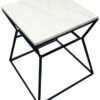 Pangea Geo Side Table Frame With Marbel Top Home End & Side Tables -Pangea Sales Store 3050464519 RLLZ 1