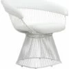 Pangea Home Ivy Chair White Faux Leather Accent Chairs -Pangea Sales Store 3050645693 RLLZ 1