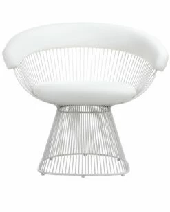 Pangea Home Ivy Chair White Faux Leather Accent Chairs -Pangea Sales Store 3050645693 RLLZ 2