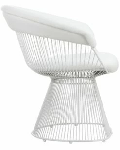 Pangea Home Ivy Chair White Faux Leather Accent Chairs -Pangea Sales Store 3050645693 RLLZ 3