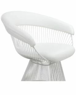 Pangea Home Ivy Chair White Faux Leather Accent Chairs -Pangea Sales Store 3050645693 RLLZ 4
