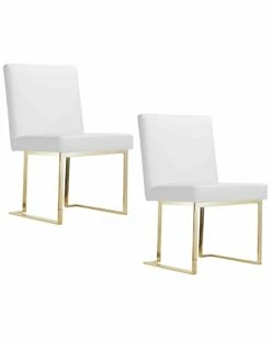 Pangea Home Gold Dexter Side Chair White (Set Of 2) Dining Chairs & Stools