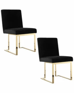 Pangea Set Of 2 Gold Dexter Side Chairs Home Dining Chairs & Stools