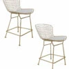 Pangea Set Of 2 Gold Shuttle Counter Stools Home Dining Chairs & Stools