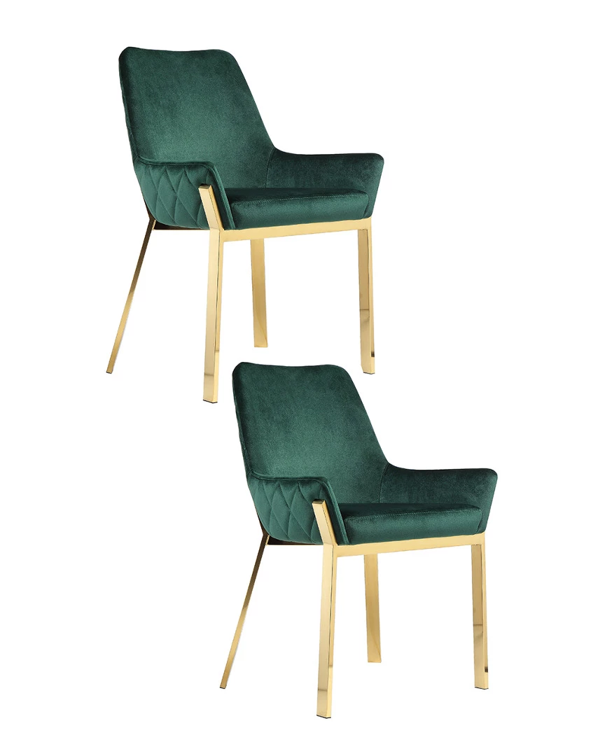 Pangea Set Of 2 Hudson Diamond Tufted Chairs Home Dining Chairs & Stools 3 Pangea Set Of 2 Hudson Diamond Tufted Chairs Home Dining Chairs & Stools