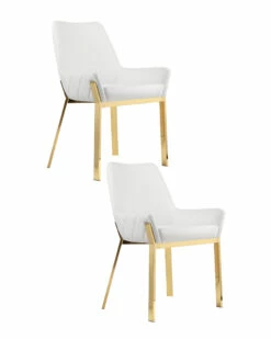 Pangea Set Of 2 Hudson Diamond Tufted Chairs Home Dining Chairs & Stools