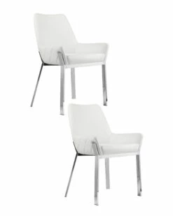 Pangea Set Of 2 Hudson Diamond Tufted Chairs Home Dining Chairs & Stools