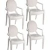 Pangea Home Bentley Arm Dining Chair White - Set Of 4 Dining Chairs & Stools -Pangea Sales Store 3050862173 RLLZ 1