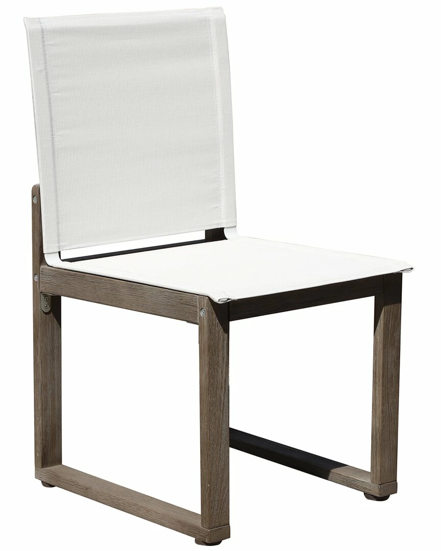 Pangea Home Vick 9 Piece Dinng Set, Brown Frame White Textilene Dining Sets 3 Pangea Home Vick 9 Piece Dinng Set, Brown Frame White Textilene Dining Sets - Image 2
