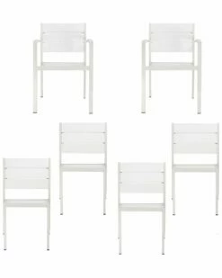 Pangea Home Indoor/Outdoor Set Of 6 Roy Dining Chairs Seating
