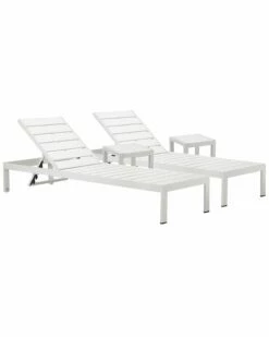 Pangea Home Indoor/Outdoor 2 Joseph Loungers & 2 Side Tables Lounge Sets
