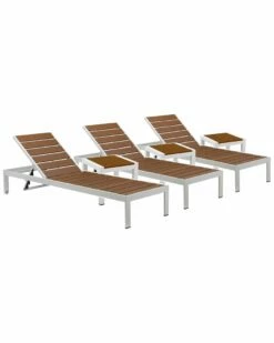 Pangea Home Indoor/Outdoor Joseph Lounger & Side Tables Set Seating
