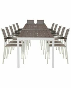 Pangea Home Indoor/Outdoor David 14pc Dining Set Dining Sets Grey