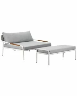 Pangea Home Indoor/Outdoor Deay Daybed & Ottoman Set Seating