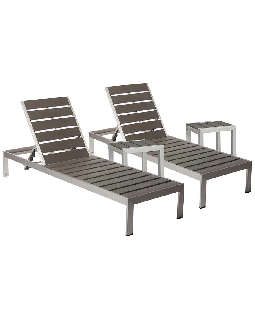 Pangea Home Indoor/Outdoor 2 Joseph Lounger & 2 Side Tables Lounge Sets 3 Pangea Home Indoor/Outdoor 2 Joseph Lounger & 2 Side Tables Lounge Sets
