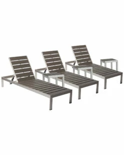 Pangea Home Indoor/Outdoor 3 Joseph Lounger & 3 Side Tables Lounge Sets