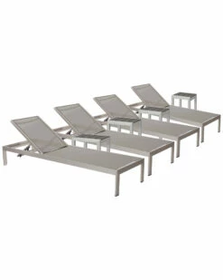 Pangea 4 Sally Lounger & 4 Side Table Home Seating