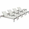 Pangea Home 4 Sally Lounger & 4 Side Table Lounge Sets