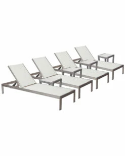 Pangea Home 4 Sally Lounger & 4 Side Table Lounge Sets