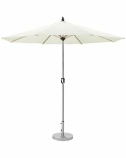 Pangea Home Ella Umbrella And Base, Andoized Aluminum Pole Grey Fabric Patio Umbrellas