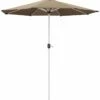 Pangea Home Ella Umbrella, White Powder Coated Aluminum Pole Grey Fabric Patio Umbrellas