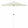 Pangea Home Ella Umbrella, White Powder Coated Aluminum Pole White Fabric Patio Umbrellas