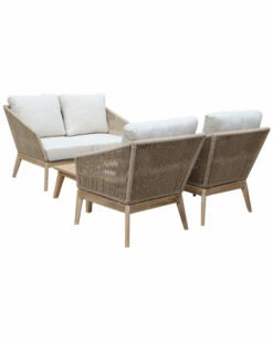 Pangea Home Lola 4pc Sofa Set, Beige Seating