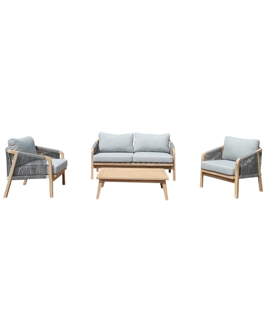 Pangea Home Lola 4pc Sofa Set,Grey Lounge Sets 3 Pangea Home Lola 4pc Sofa Set,Grey Lounge Sets