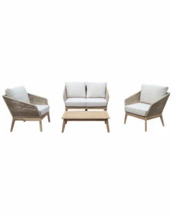Pangea Home Diego 4pc Sofa Set, Beige Lounge Sets