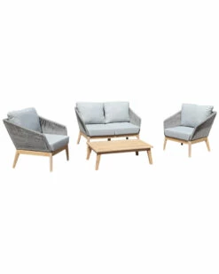 Pangea Home Diego 4pc Sofa Set,Grey Lounge Sets