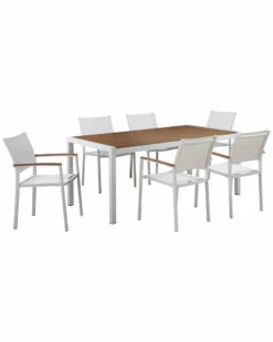 Pangea David 7pc Dining Set Teak Home Dining Sets